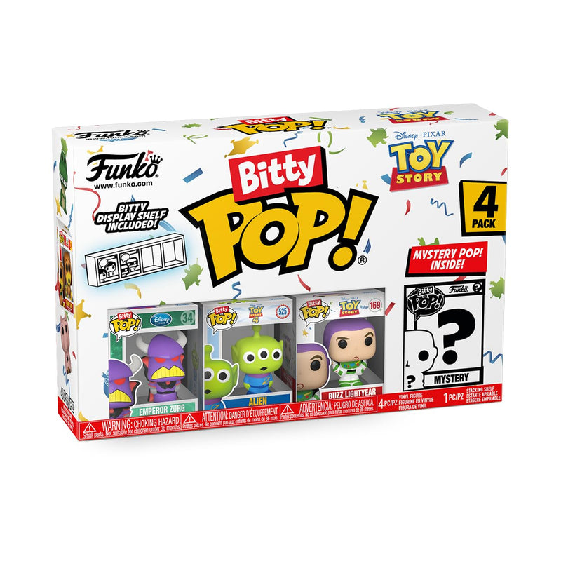 Funko Bitty POP! Toy Story and A Surprise Mystery Mini Figure - 0.9 Inch (2.2 Cm) Collectable - Stackable Display Shelf Included - Gift Idea - Party Bags Stocking - Cake Topper - Movies Fans