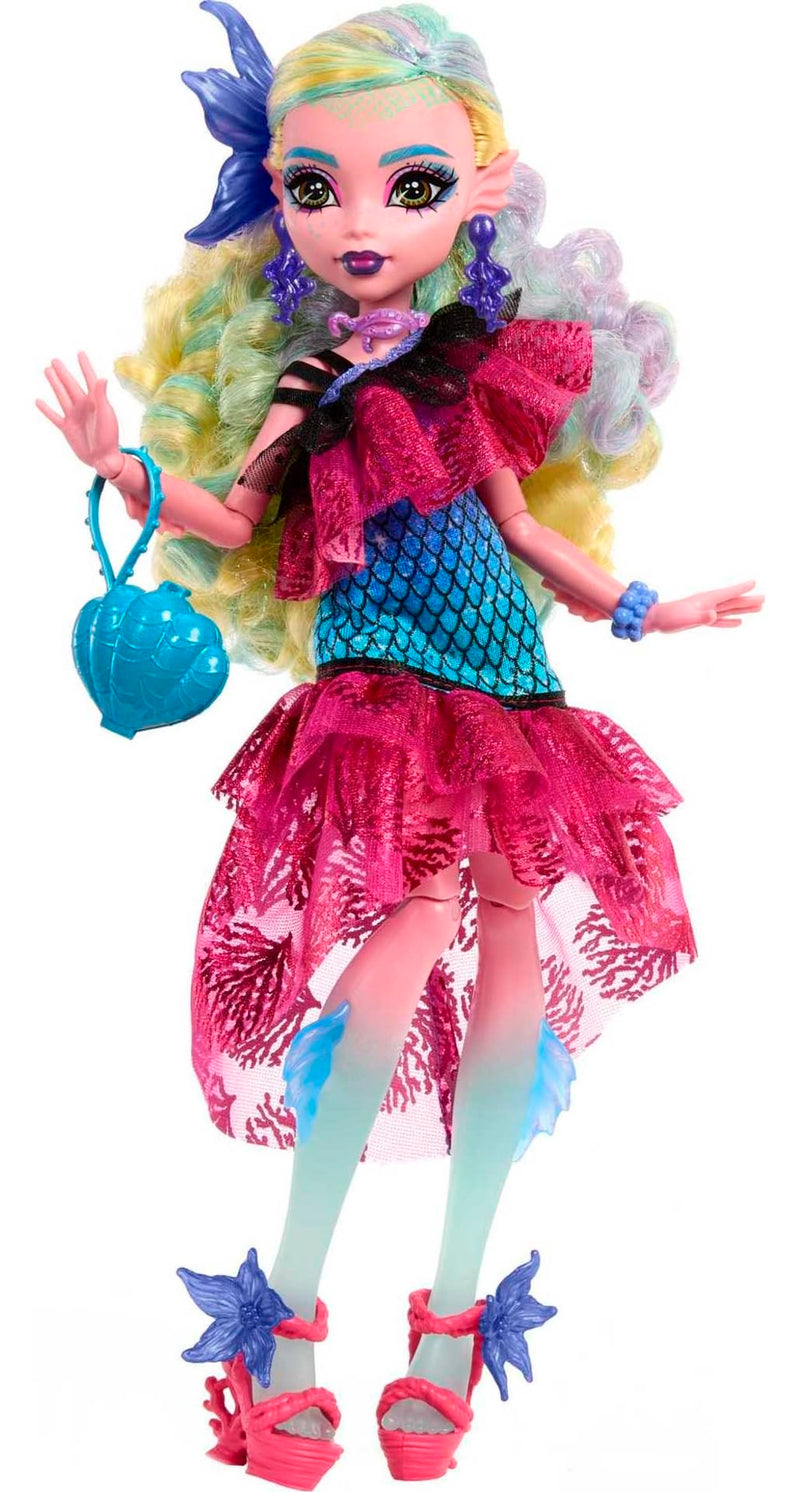 Monster High Monster Ball Doll, Lagoona Blue in Party Dress with Themed Accessories Including Balloons & Punch Bowl