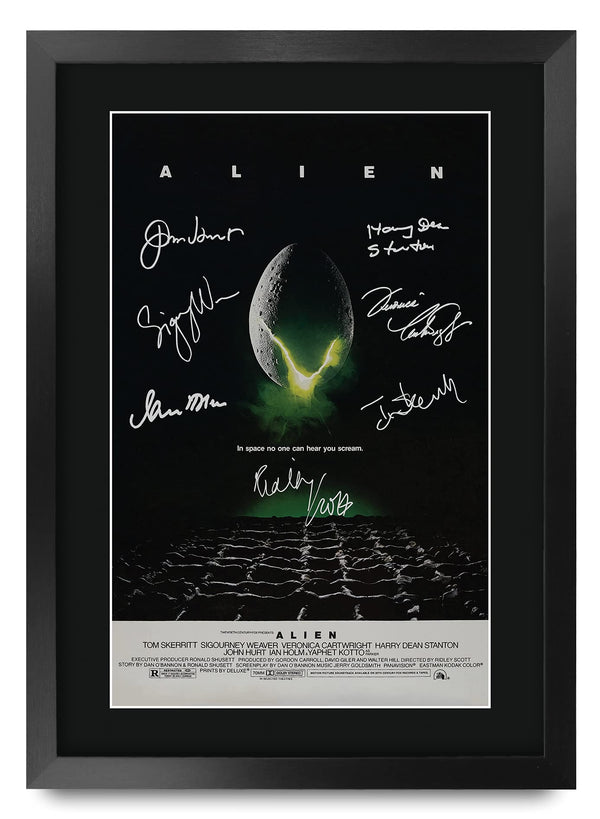 HWC Trading FR A3 Alien Sigourney Weaver Gifts Printed Poster Signed Autograph Picture for Movie Memorabilia Fans - A3 Framed