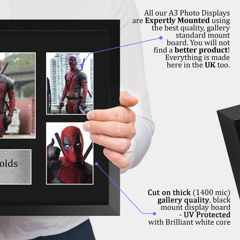 HWC Trading FR A3 Ryan Reynolds Deadpool Presents Printed Signed Autograph Picture for Movie Memorabilia Fans - A3 Framed