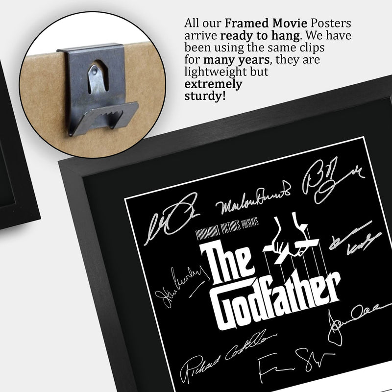 HWC Trading The Godfather Part 1 The Cast Al Pacino Marlon Brando Gifts Printed Poster Signed Autograph Picture for Movie Memorabilia Fans - A3 Framed