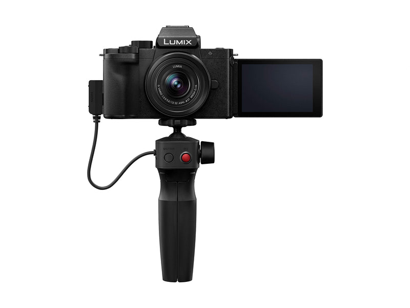 Panasonic LUMIX DC-G100VEB-K Vlogging Camera with LUMIX G Vario 12-32 mm f3.5-5.6 and SHGR1 Tripod Grip