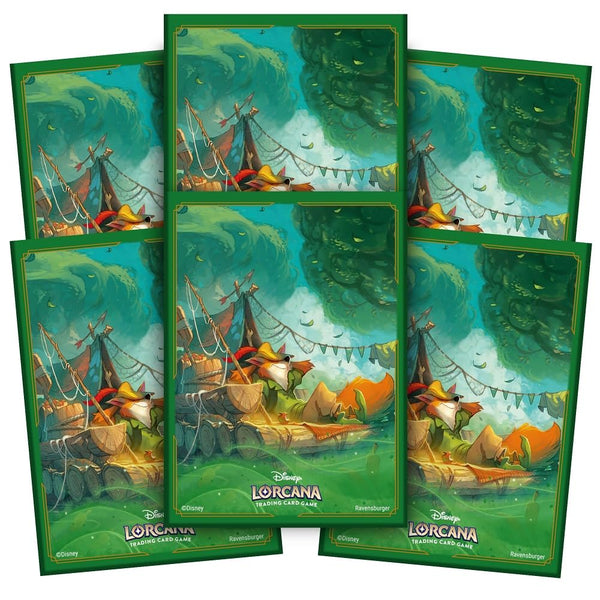 Ravensburger 11098300 Disney Lorcana Trading Game for Adults and Kids Age 8 Years Up-65 Robin Hood Card Sleeves-Set 3: Into The Inklands-TCG Accessories, Yellow, One Size