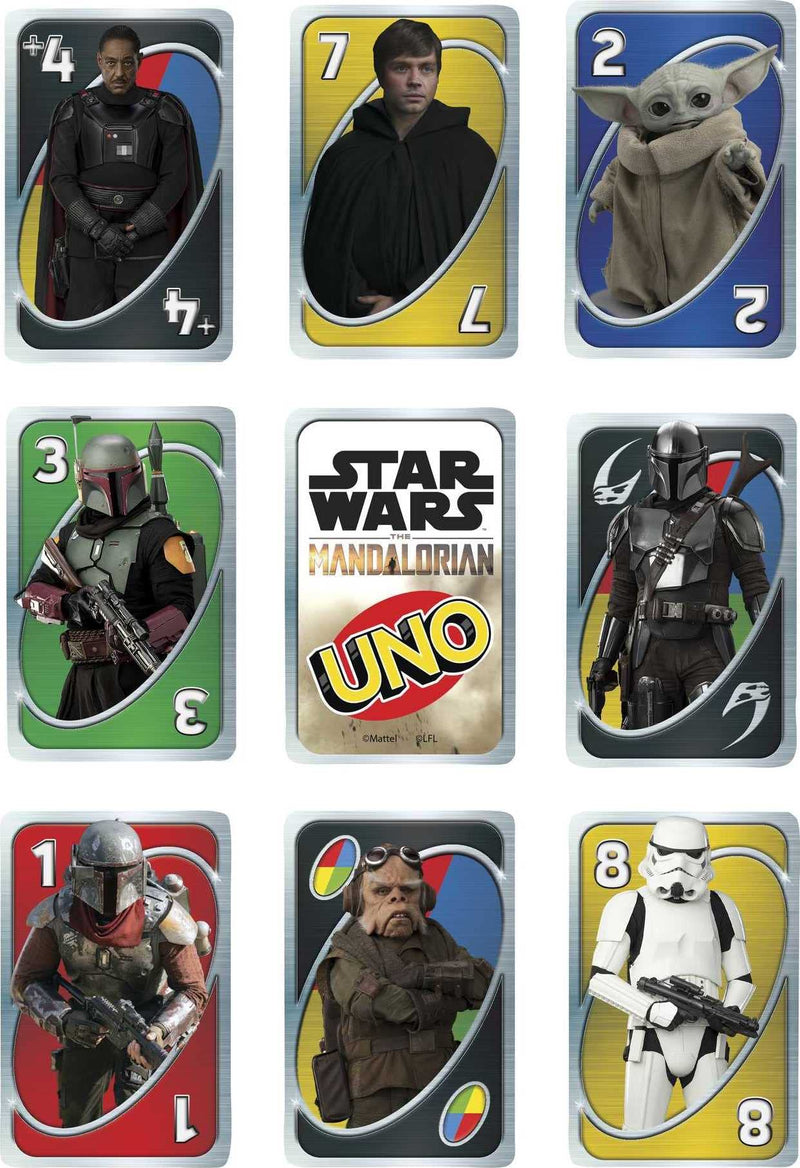 UNO Star Wars The Mandalorian in Storage Tin, Themed Deck & Special Rule, Gift for Kid, Adult & Family Game Nights, Ages 7 Years Old & Up [Amazon Exclusive]