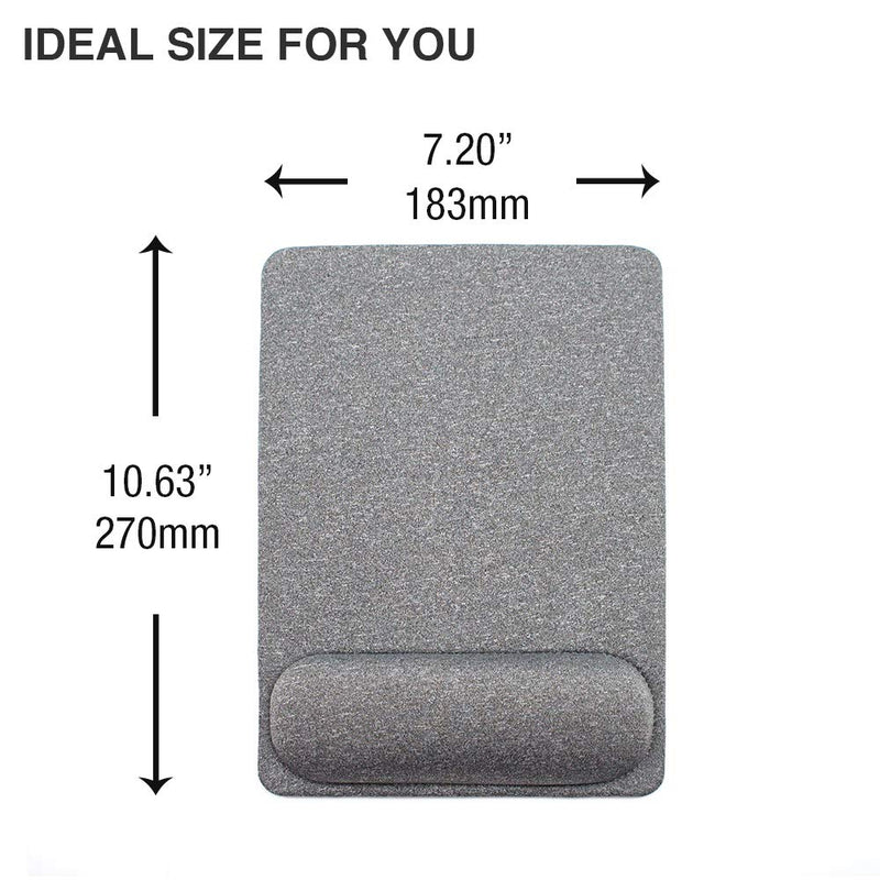 SenseAGE Mouse Mat with Wrist Support, Enlarge Mouse Pad with Wrist Rest, Non-Slip Rubber Base, Smooth Surface, Precise Sliding and Pain Relief, Compatible with Laser and Optical Mice, Gray