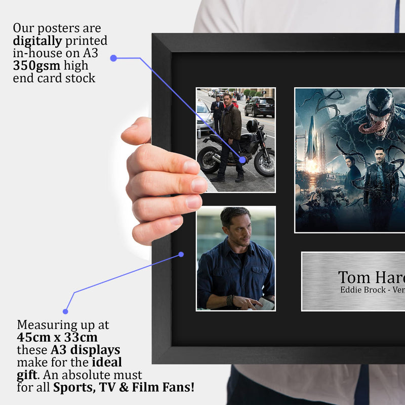 HWC Trading FR A3 Tom Hardy Venom Gifts Printed Signed Autograph Picture for Movie Memorabilia Fans - A3 Framed