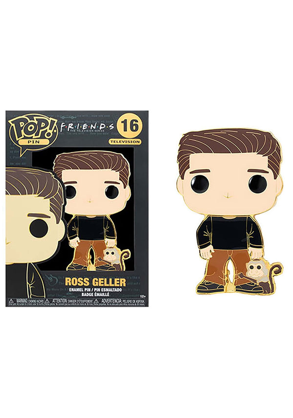 Loungefly Funko POP! Enamel Pins: Friends - Ross Geller With Monkey - Cute Collectable Novelty Brooch - for Backpacks & Bags - Gift Idea - Official Merchandise - TV Fans