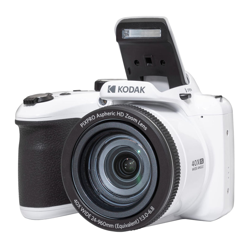 KODAK PIXPRO Astro Zoom AZ405-WH 20MP Digital Camera with 40X Optical Zoom 24mm Wide Angle 1080P Full HD Video and 3" LCD (White)