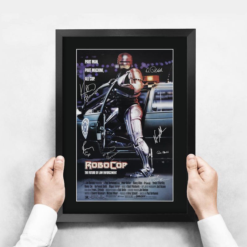 HWC Trading A3 FR RoboCop The Cast Peter Weller and Nancy Allen Gifts Printed Poster Signed Autograph Picture for Movie Memorabilia Fans - A3 Framed