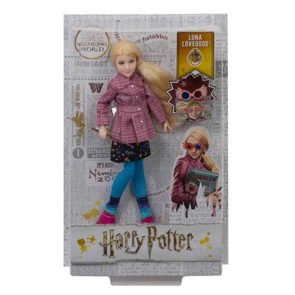 Mattel Harry Potter Luna Lovegood Collectible Doll (~10-inch) Wearing Tweed Jacket, Skirt and Tights, with Quibbler and Spectrespecs, Gift for 6 Year Olds and Up, GNR32