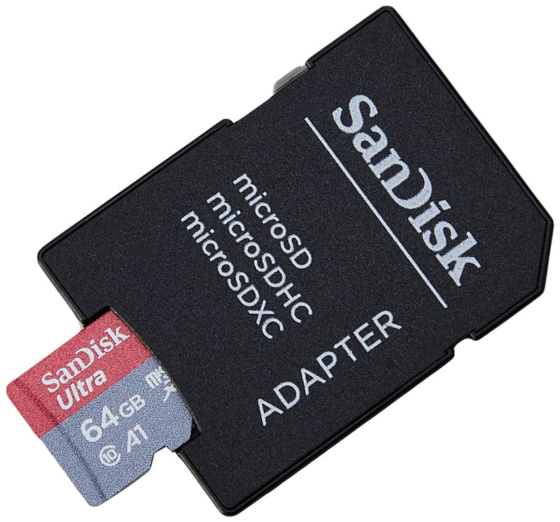 SanDisk Ultra 64GB microSDXC Memory Card + SD Adapter with A1 App Performance Up to 120MB/s, Class 10, UHS-I