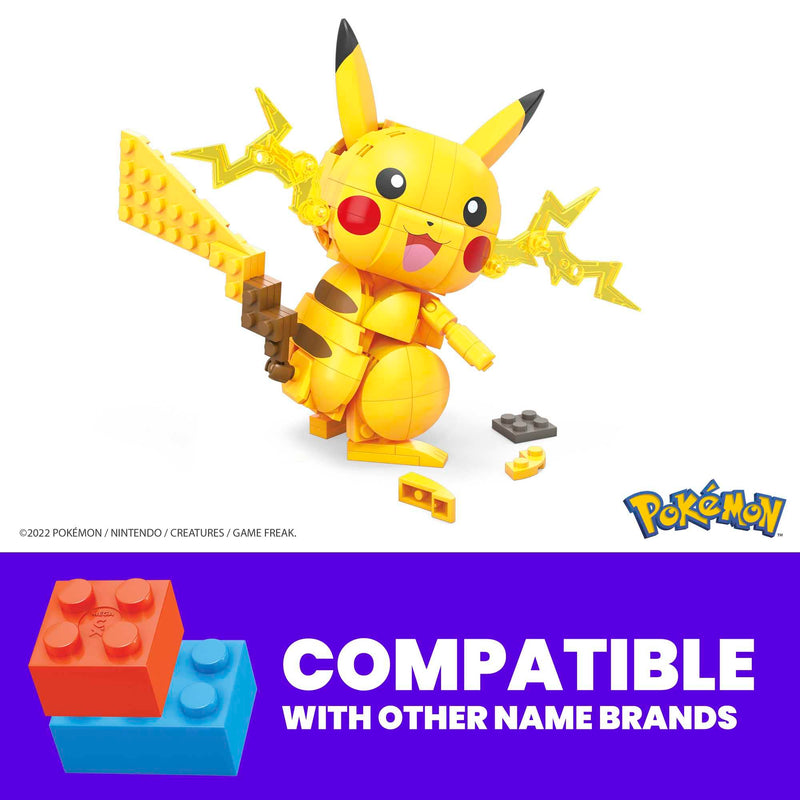 MEGA Pokémon Action Figure Building Toys, Pikachu with 205 Pieces, 4 Inches Tall, Poseable Character, Gift Ideas for Kids, GMD31