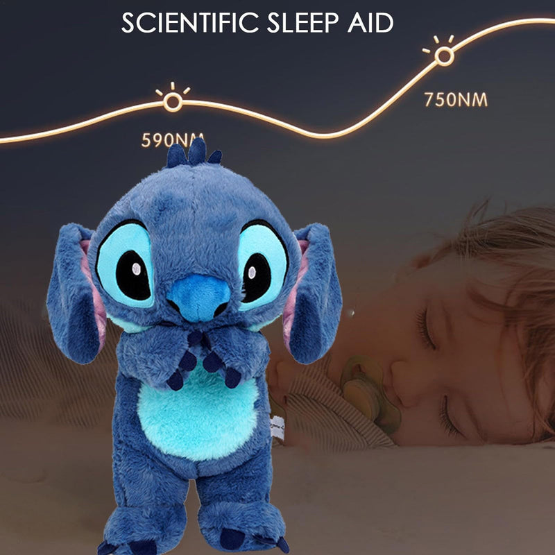 Cute Cartoon Anxiety Relief Plush Toy, 2024 New Breathing Cartoon Stuffed Animal, Blue Alien with Rhythmic Breathing Motion and Light, Breathing Otters for Adults and Kids Sleeping (Without Battery)