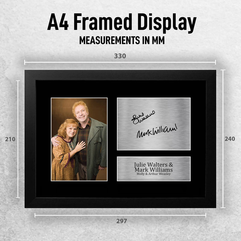 HWC Trading FR A4 Julie Walters & Mark Williams Harry Potter Molly & Arthur Weasley Gifts Printed Signed Autograph Picture for Movie Memorabilia Fans - A4 Framed