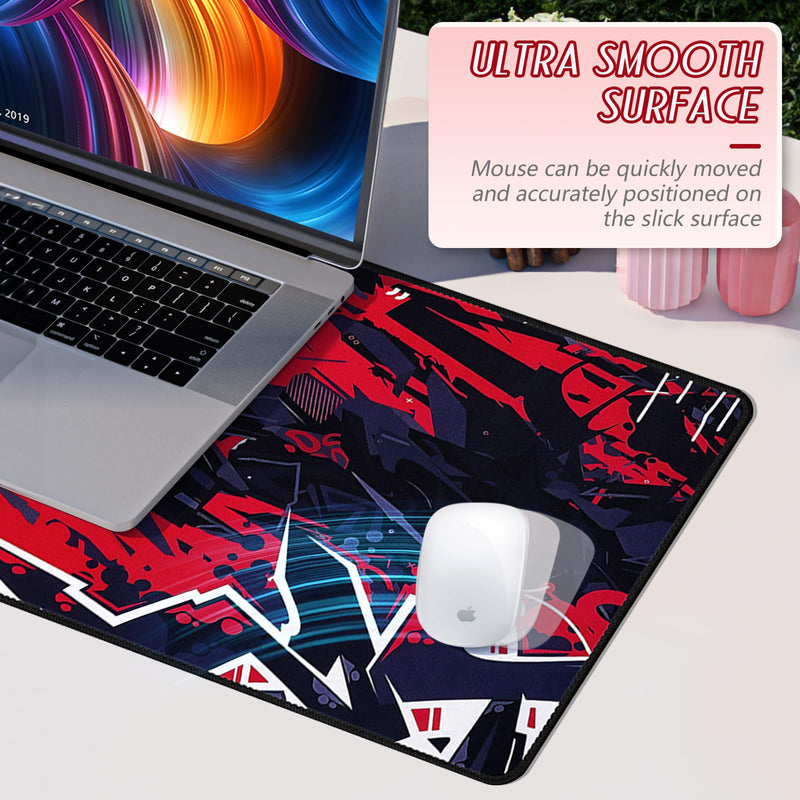 YUWLDD Mouse Pad Gaming Large Desk Pad (31.5 x 11.8 x0.12 inch) Washable Mouse Pad Laptop Desk Mat, Japanese Mouse Pad with Anti-Slip Rubber Base, Extended Mouse Pad for Office & Home.