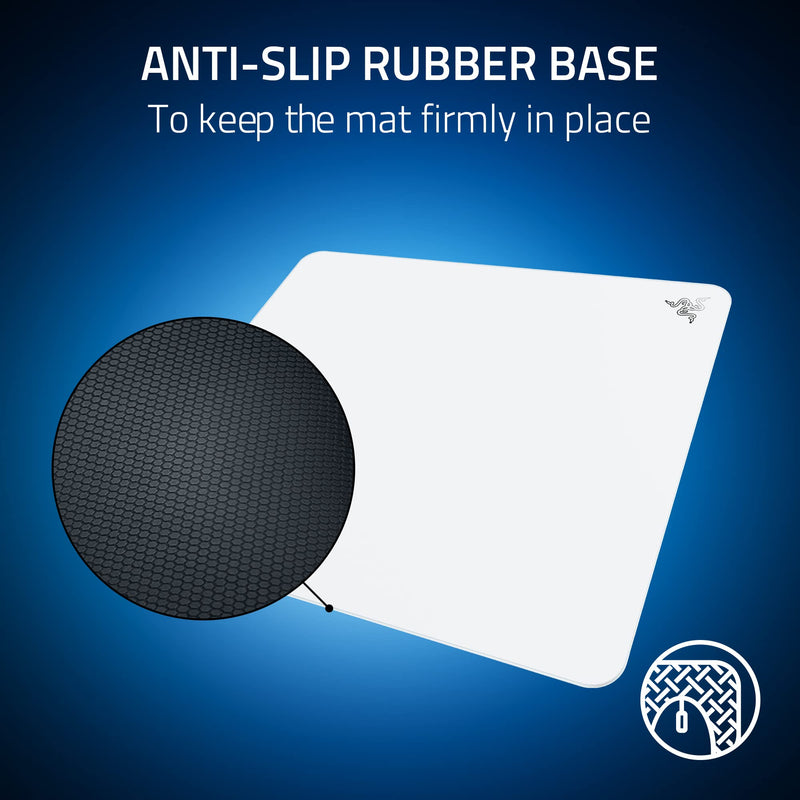 Razer Atlas Tempered Glass Gaming Mouse Mat: Ultra-Smooth Micro-Etched Surface - Dirt and Scratch-Resistant - Anti-Slip Base - Quiet Mouse Movements - White