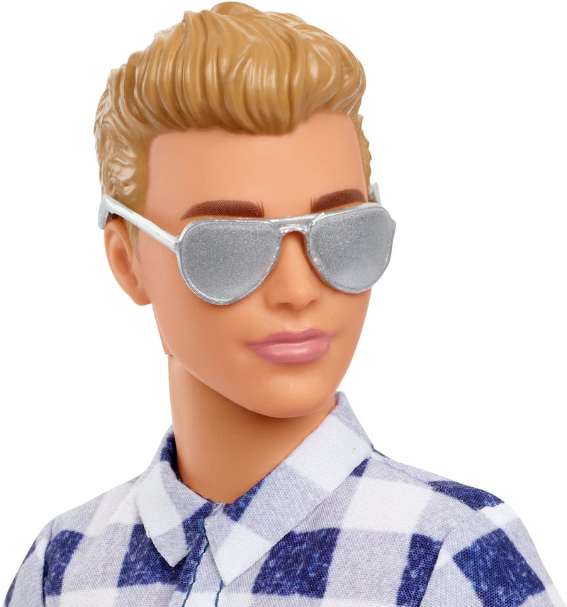 Barbie It Takes Two Ken Camping Doll Wearing Plaid Shirt, Jeans and White Sneakers, with Camping Accessories, Toy for 3 Year Olds & Up, HHR66