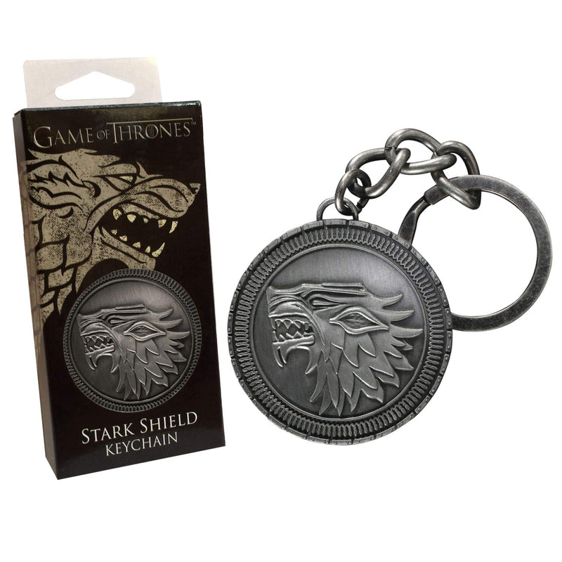 The Noble Collection Game of Thrones Stark Shield Keychain - 2.6in (6.5cm) Stark House Sigil - Game of Thrones TV Show Merchandise Gifts