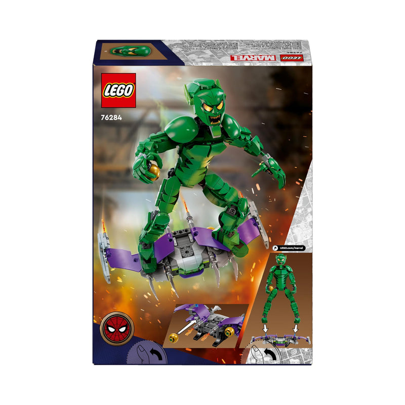 LEGO Marvel Green Goblin Construction Figure, Posable Super Villain Building Toy for 8 Plus Year Old Kids, Boys & Girls, with Glider and Pumpkin Bombs, Super-Hero Gift Idea 76284