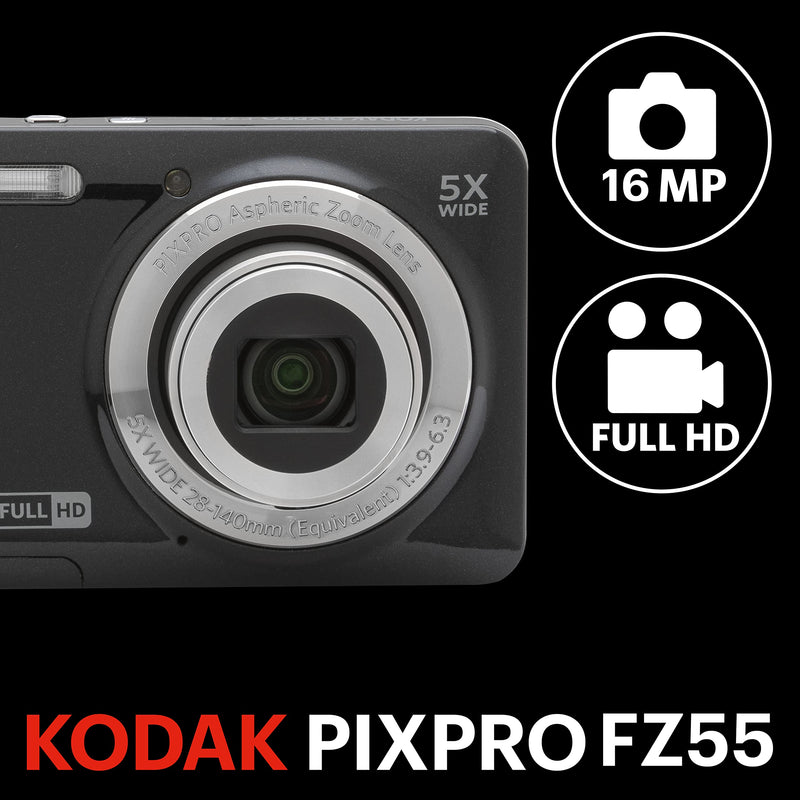 Kodak PIXPRO FZ55 16MP 5x Zoom Compact Camera - Black