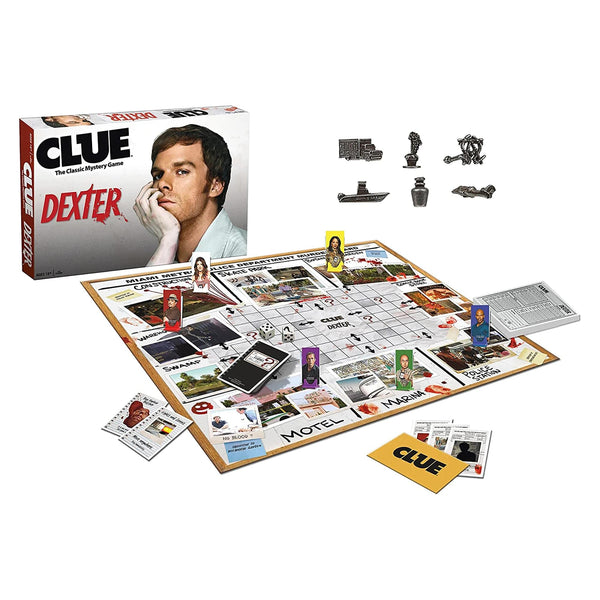 CLUE Dexter | Collectible Clue Game Based on Showtime Show Dexter | Solve The Mystery of WHICH Murderer is on The Loose | Officially-Licensed Game with Familiar Locations and Iconic Characters