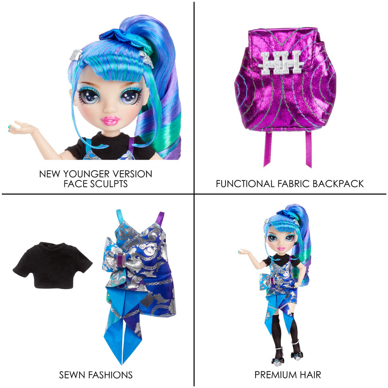 Rainbow Junior High Special Edition - HOLLY DE-VIOUS - 9"/22.86cm Blue and Green Posable Fashion Doll with Accessories and Open/Close Soft Backpack - Great Toy Gift for Kids Ages 4-12