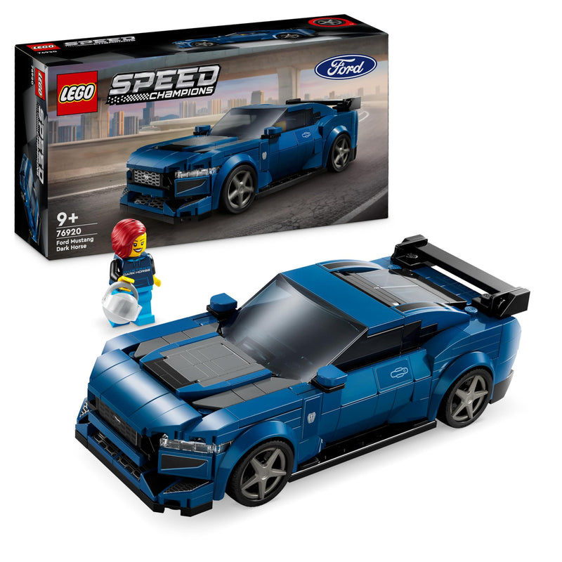 LEGO Speed Champions Ford Mustang Dark Horse Sports Car Toy Vehicle for 9 Plus Year Old Boys & Girls, Buildable Model Set with Driver Minifigure, Kids' Bedroom Decoration, Birthday Gift Idea 76920