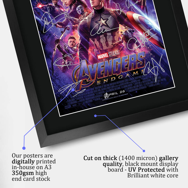 HWC Trading A3 FR Avengers Endgame Movie Poster Cast Signed Printed Autograph Marvel Gifts Captain America Ironman Thor Print Photo Picture Display