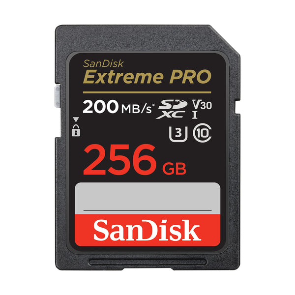 SanDisk 256GB Extreme PRO SDXC card, SD Card, V30 Memory Card, 4K UHD, up to 200 MB/s, SanDisk QuickFlow Technology, RescuePro Deluxe Data Recovery Software, UHS-I, Class 10, U3, V30