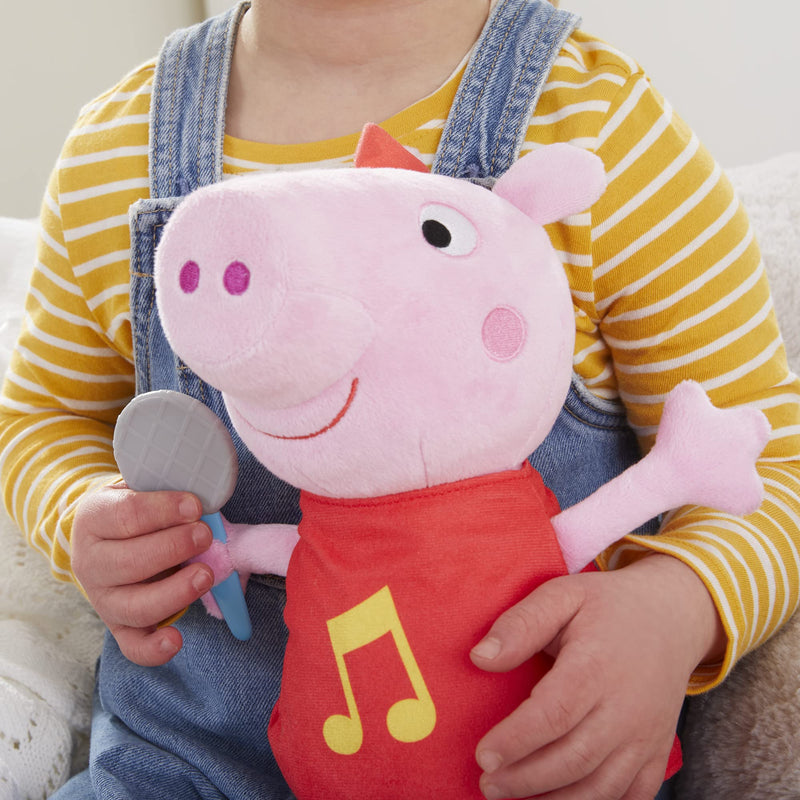 Hasbro Peppa Pig Oink-Along Songs Peppa Singing Plush Doll with Sparkly Red Dress and Bow, Sings 3 Songs, Ages 3 and up,F21875L0