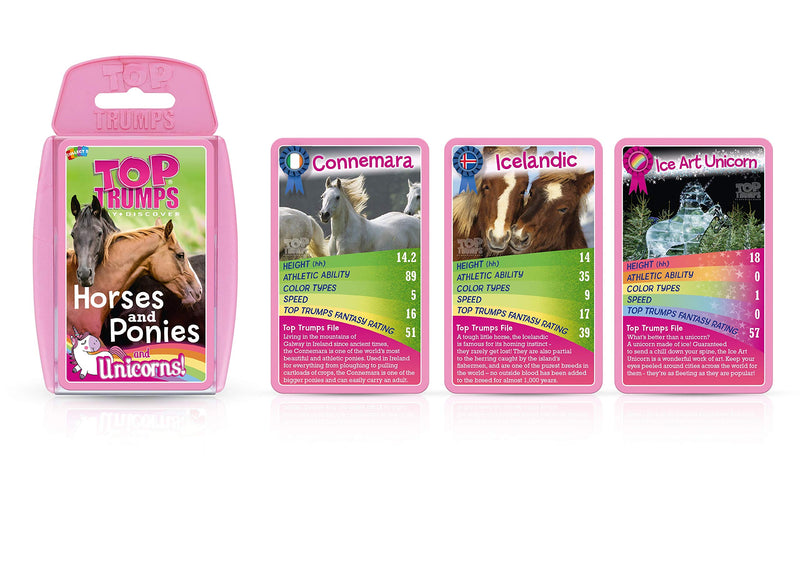 Top Trumps Horses, Ponies and Unicorns Card Game Pink 003491