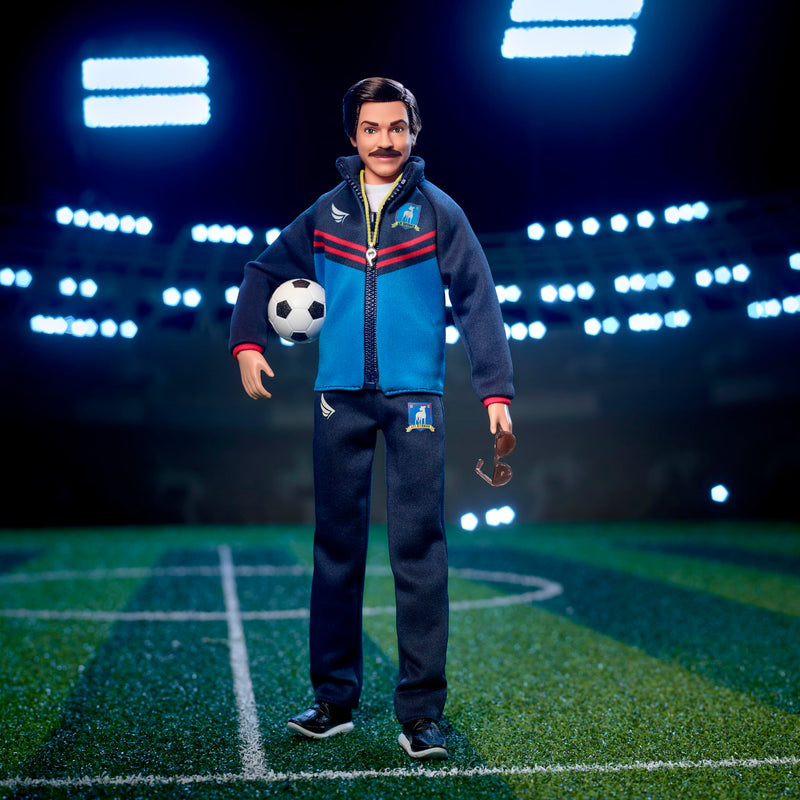 Barbie Signature Doll, Ted Lasso Wearing Iconic Blue AFC Richmond Tracksuit with Aviators, Collectible with Displayable Packaging, HJW91