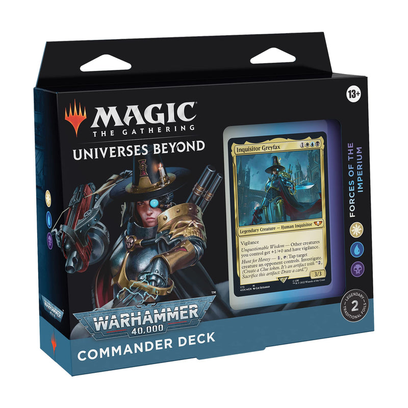 Magic The Gathering Universes Beyond: Warhammer 40,000 Commander Deck – Forces of the Imperium, for ages 13+