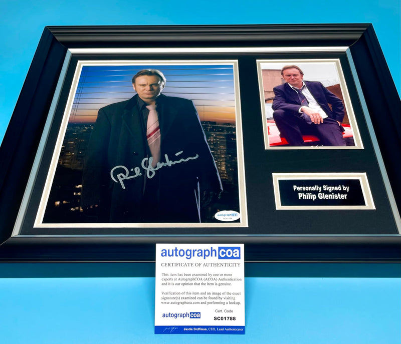 Generic Philip Glenister Signed Photo In Luxury Handmade Wooden Frame & AFTAL Member Certificate Of Authenticity Autograph Movie Film TV Memorabilia Poster Ashes To Ashes Life On Mars