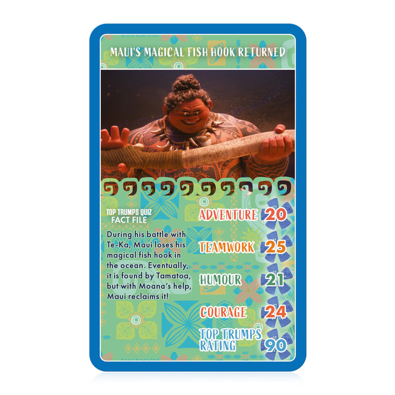 Top Trumps Disney's Moana Specials Card Game, play with 30 of your favourite moments with Maui, Hei Hei, Pua, Gramma Tala and Te Fiti, educational gift and toy for ages 8 plus