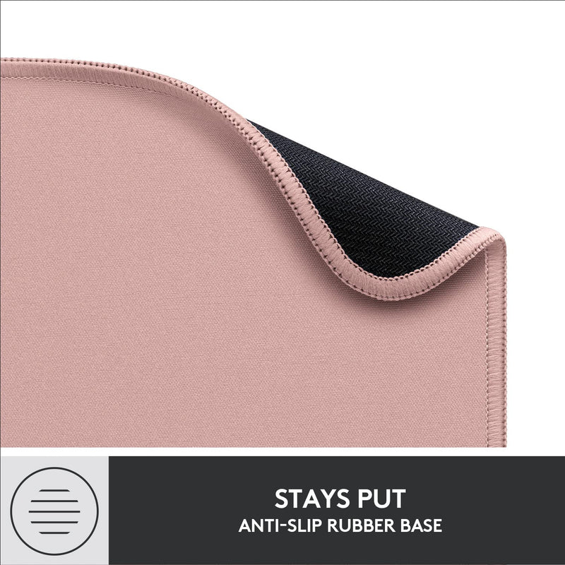 Logitech Mouse Pad - Studio Series, Computer Mouse Mat with Anti-slip Rubber Base, Easy Gliding, Spill-Resistant Surface, Durable Materials, Portable, in a Fresh Modern Design - Pink