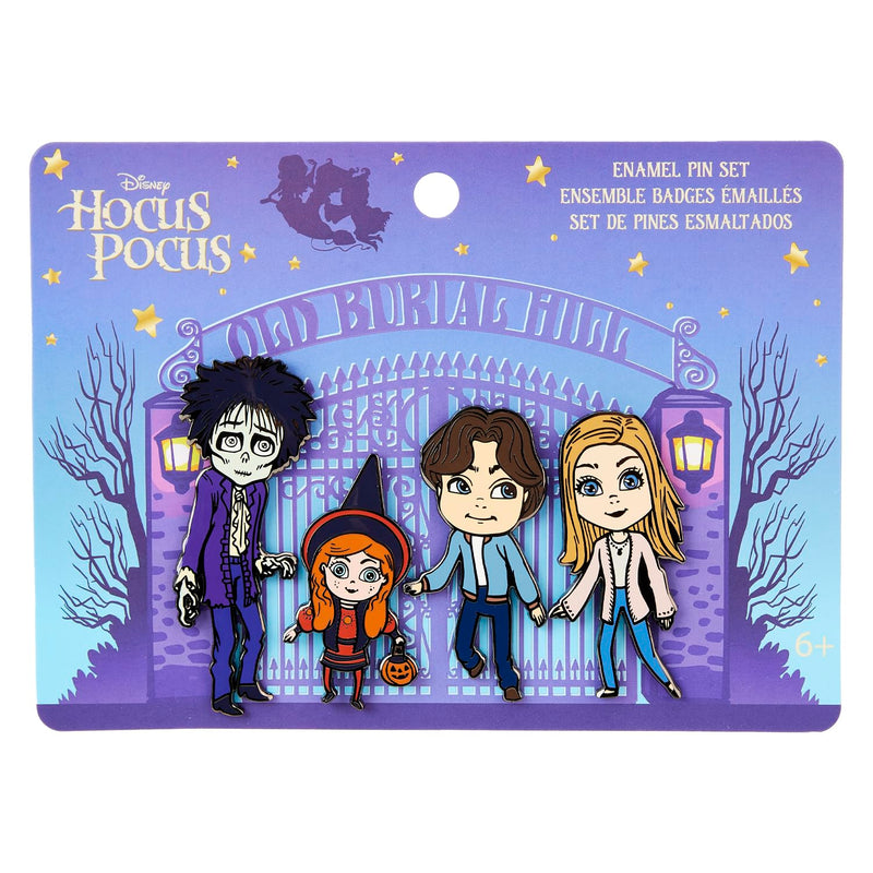 Loungefly Disney - Hocus Pocus - 4 Enamel Pin Set - Hocus Pocus Enamel Pins - Cute Collectable Novelty Brooch - for Backpacks & Bags - Gift Idea - Official Merchandise - Movies Fans