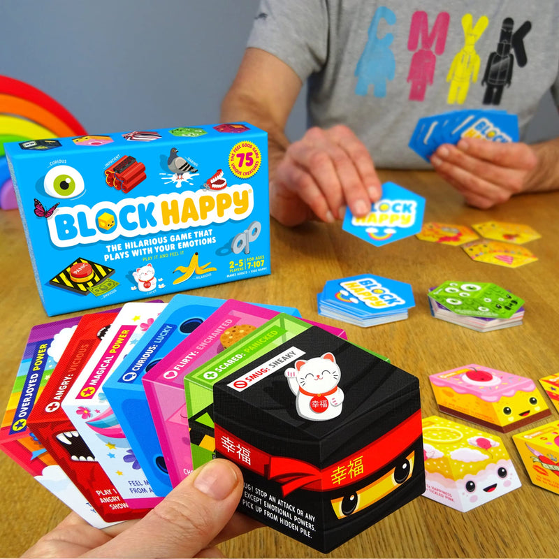 Block Happy - Award Winning Funny Kids Family Board Game, Play With Your Emotions, Children, Teens, Adults, Best Family Card Games, 6+ Years