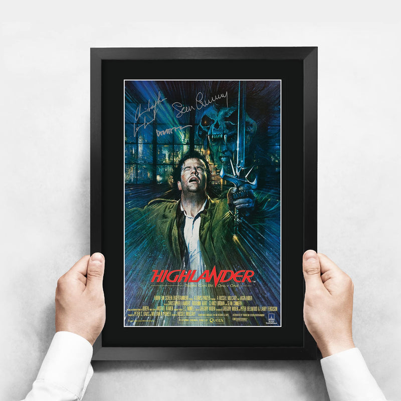 HWC Trading FR A3 Highlander Christopher Lambert Gifts Printed Poster Signed Autograph Picture for Movie Memorabilia Fans - A3 Framed