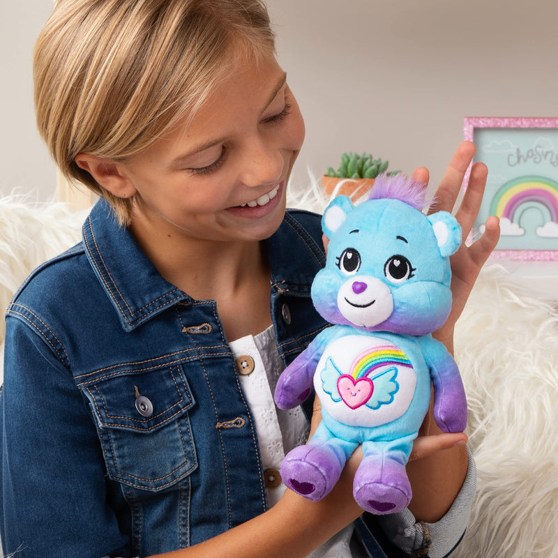 Care Bears | Dream Bright Bear Glitter 22cm Bean Plush | Collectable Cute Plush Toy, Cuddly Toys for Children, Soft Toys for Girls Boys, Cute Teddies Suitable for Girls Boys Ages 4+ | Basic Fun 22488