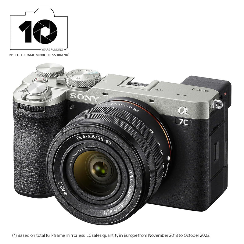 Sony Alpha 7CII Full-Frame Mirrorless Camera, (Silver) + Sony SEL2860 Compact Standard Zoom Lens