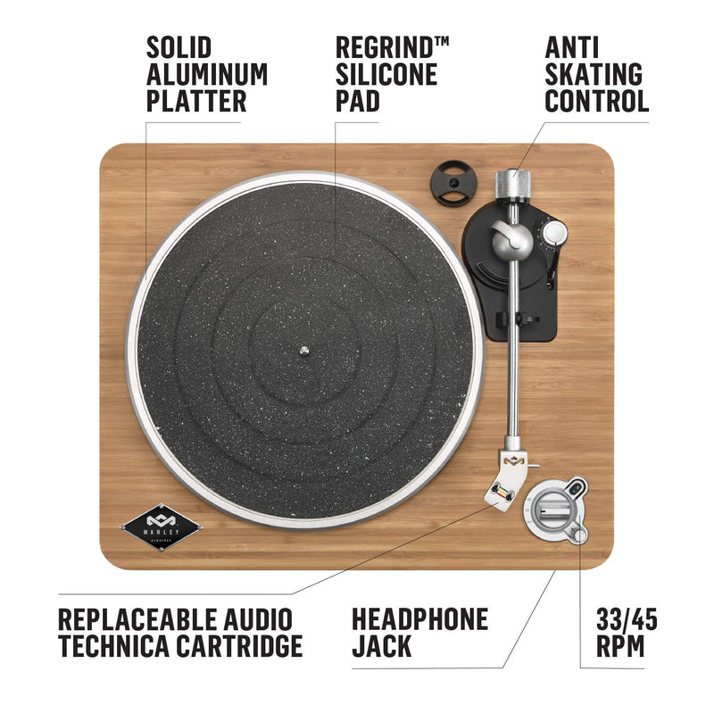 House of Marley Stir It Up Wireless Bluetooth Record Player - Sustainably Crafted Vinyl Player, Recycled Materials, Bluetooth Turntable, Superior Sound