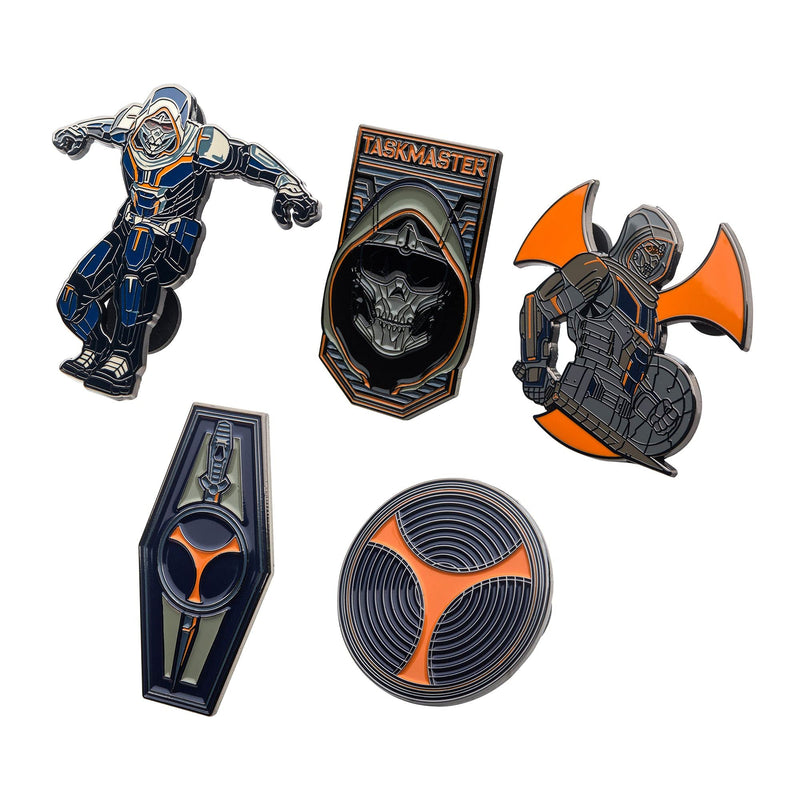 Marvel Studios: Black Widow "Taskmaster" Metal-based with Enamel 5 Lapel Pin Set Comes in an Officially Licensed Spinning 16cm Circular Window Box(Amazon Exclusive)