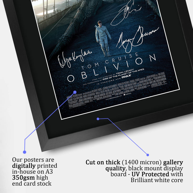 HWC Trading FR A3 Oblivion Tom Cruise Gifts Printed Poster Signed Autograph Picture for Movie Memorabilia Fans - A3 Framed