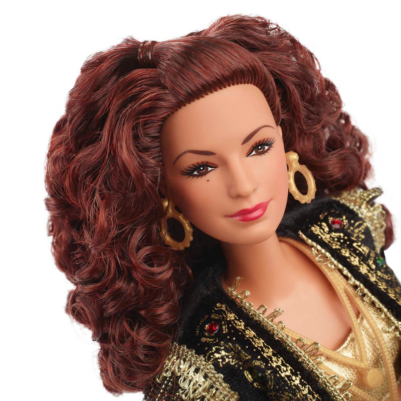 Barbie Signature Gloria Estefan Barbie Doll in Gold and Black Fashion and Accessories, with Microphone, Gift for Collectors, HCB85