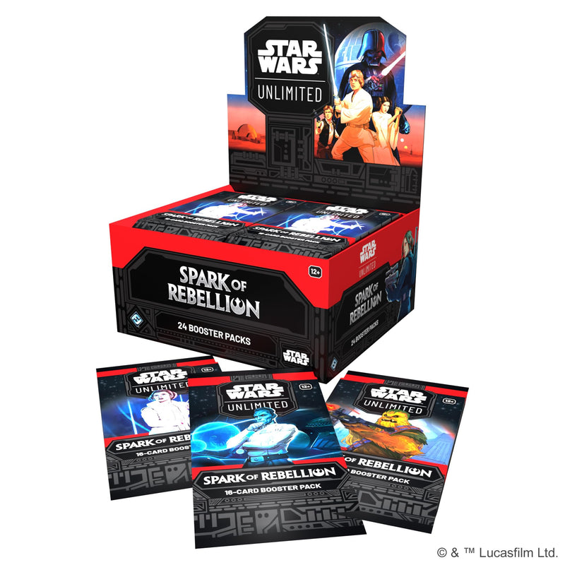 Star Wars: Unlimited TCG Spark of Rebellion BOOSTER DISPLAY (Set of 24 Booster Packs) - Trading Card Game for Kids & Adults, Ages 12+, 2+ Players, 20 Min Playtime, Made by Fantasy Flight Games