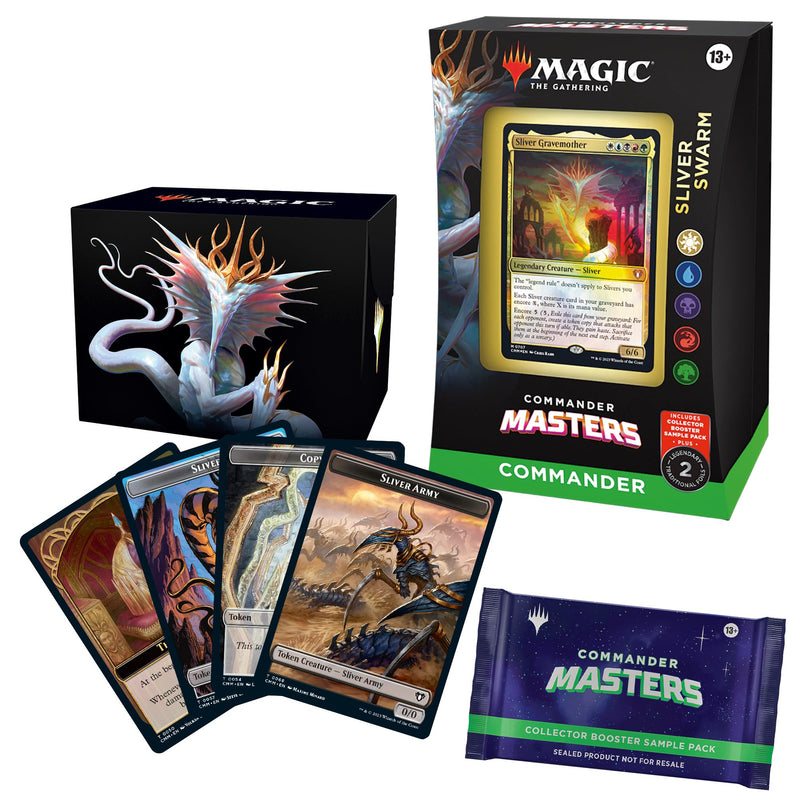 Magic: The Gathering Commander Masters Commander Deck - Sliver Swarm (100-Card Deck, 2-Card Collector Booster Sample Pack & Accessories)