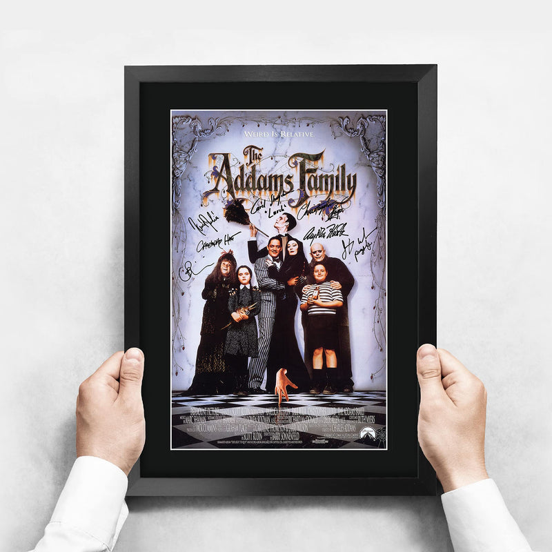 HWC Trading FR A3 The Addams Family Movie Poster Christina Ricci, Christopher Lloyd Gifts Printed Poster Signed Autograph Picture for Movie Memorabilia Fans - A3 Framed