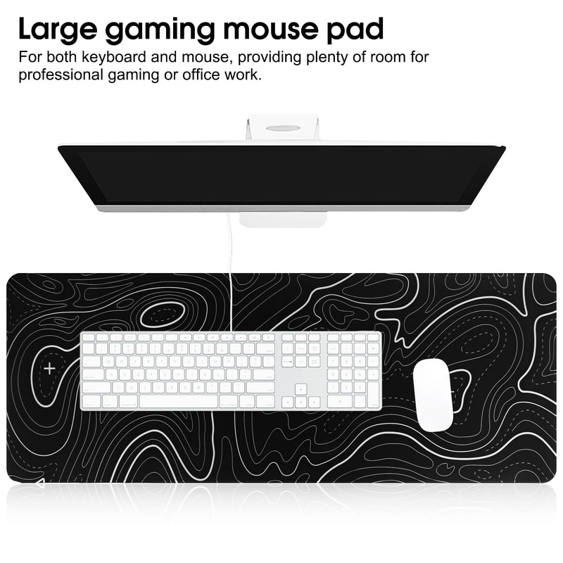 HoYiXi Mouse Pad for Home Office Work,Gaming Mouse Pad Desk Pad Soft Smooth Surface and Anti-Slip Rubber Base Waterproof Soft Cloth XX Mouse Mat 600 x 300 x 3MM,black