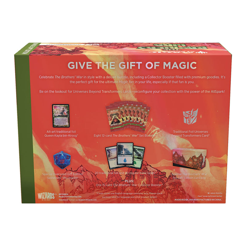 Magic The Gathering The Brothers’ War Gift Bundle, 8 Set Boosters + 1 Collector Booster + Accessories, D03140000, Multicolor